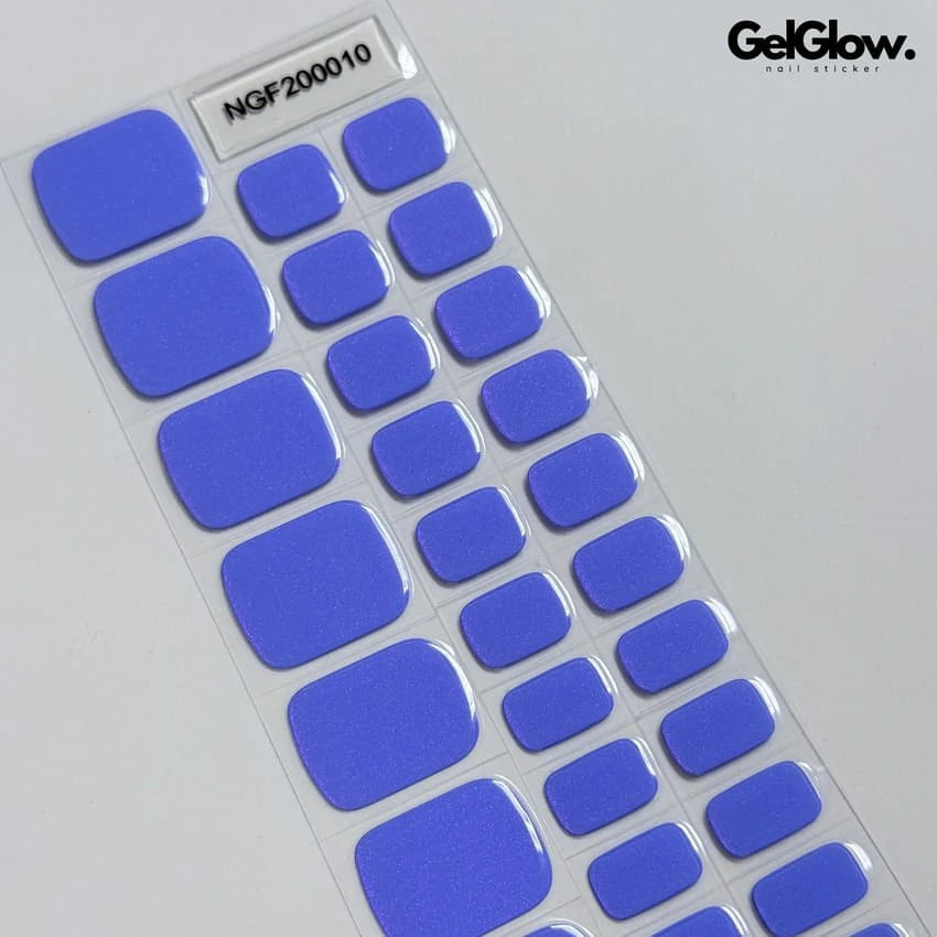 Blue Shades Toes Nails Summer Pedicure Semi Cured Gel Nail Strips - NGF200010