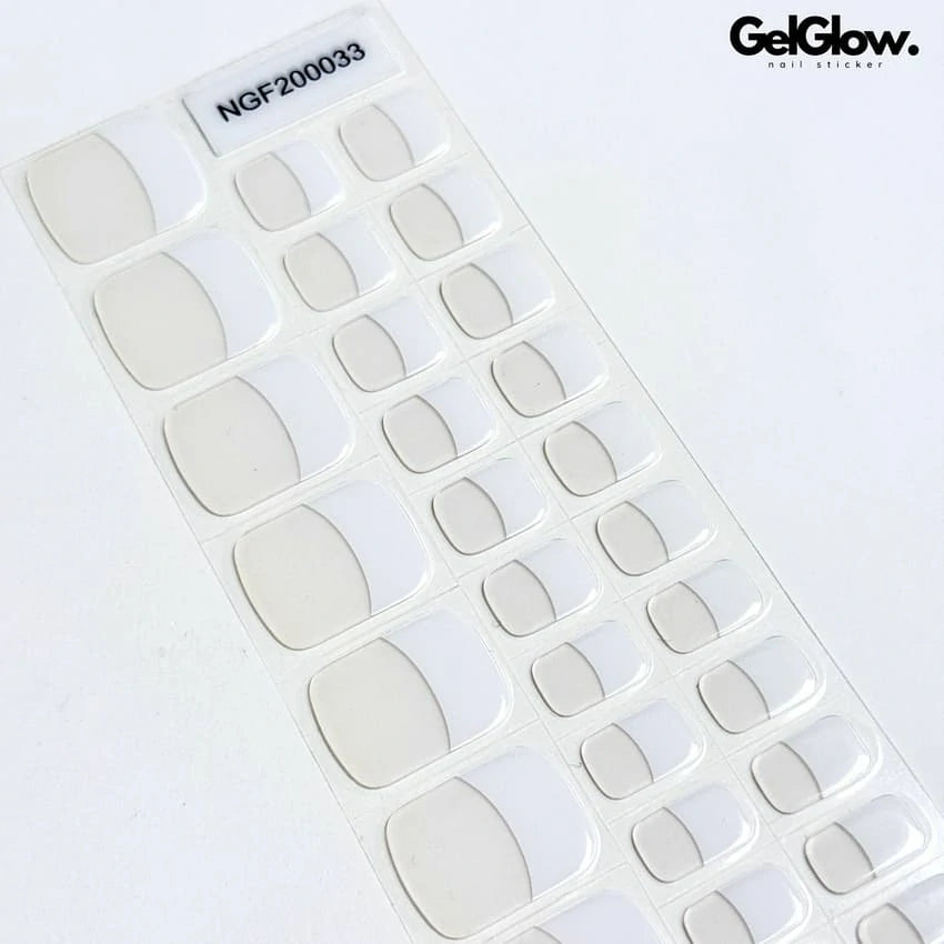 French Toes Nails Semi Cured Gel Nail Strips - NGF200033