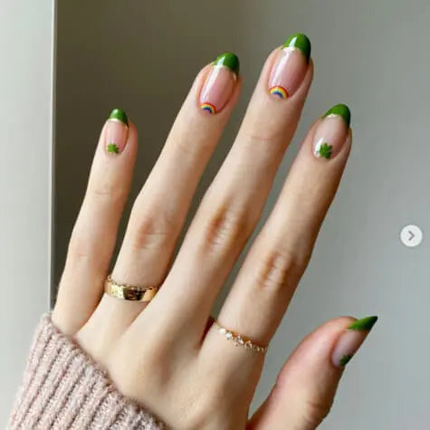 Nail Design For St Patrick's Day Semi Cured Gel Nail Strips