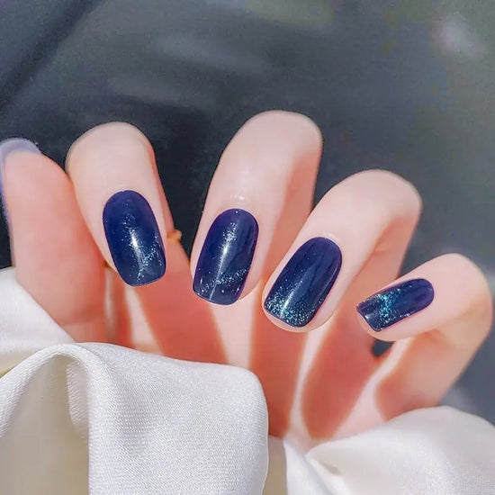 Night Contrails Spicy Cat Eye Nail Semi Cured Gel Nail Strips