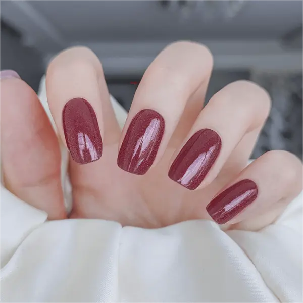 Noble Burgundy Red Cat Eye Semi Cured Gel Nail Strips