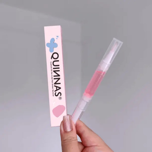 Nourishing Peachy Cuteticle Oil Pen & Quinnas Gel Nail Sticker Remover Oil - Remover Oil