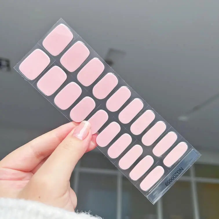 Nude Pink Nail Designs Semi Cured Gel Nail Strips - NG200059 Quinnas