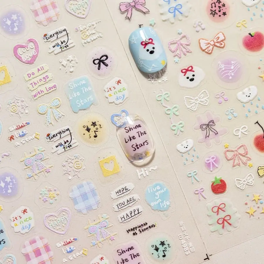 Cute Diy Nail Stickers Rainy And Puppy