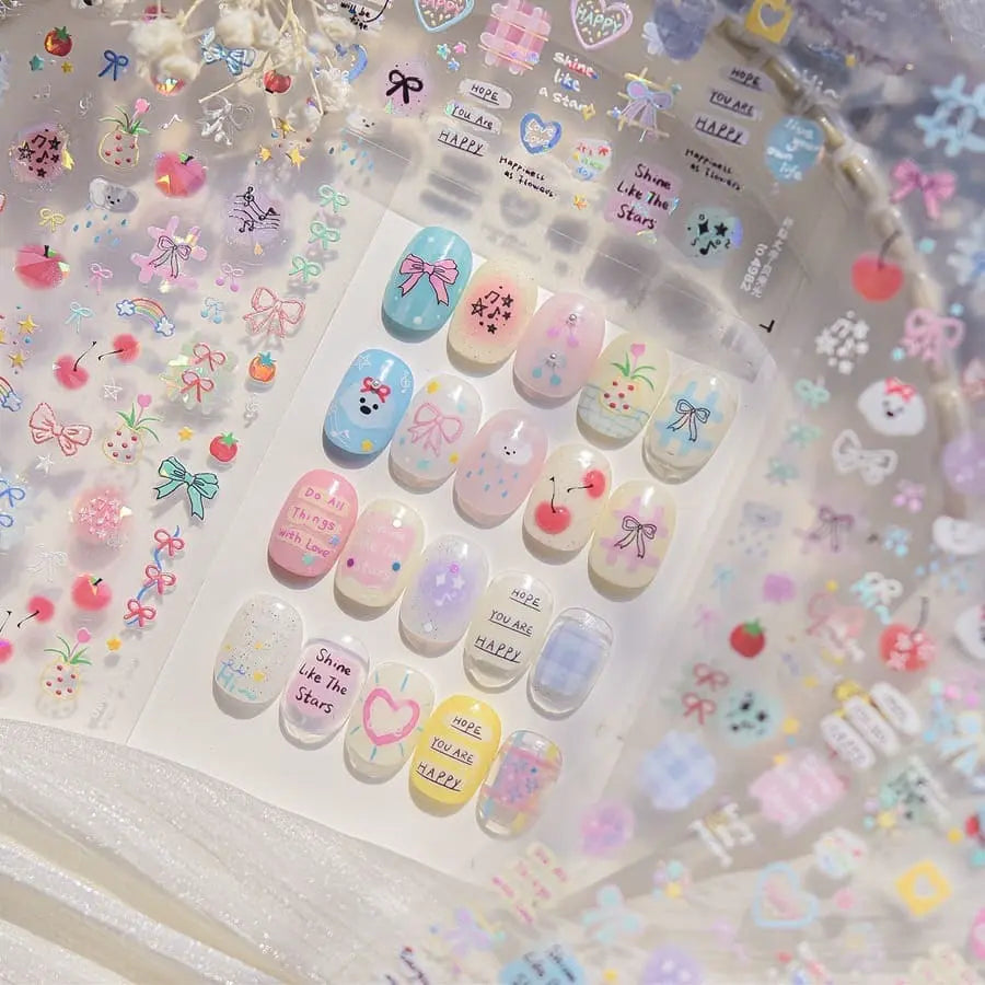 Cute Diy Nail Stickers Rainy And Puppy