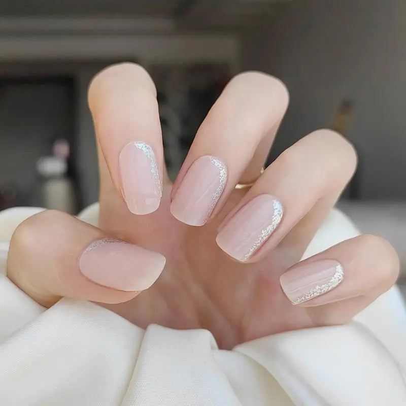 Pearly Pink Semi Cured Gel Nail Strips 029