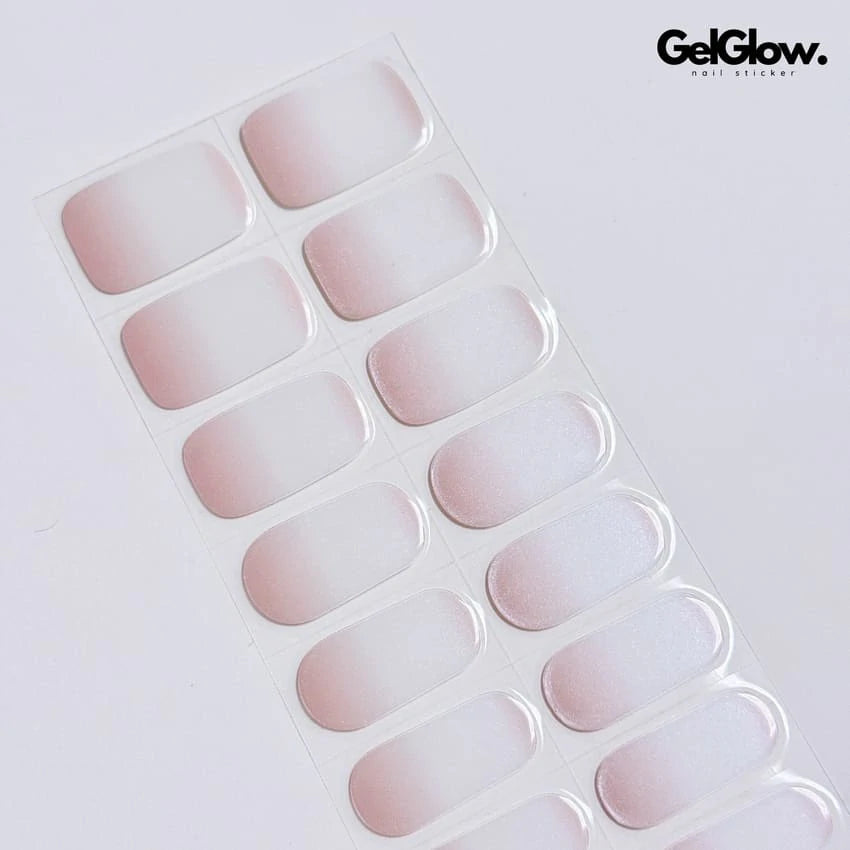 Hailey Bieber Donut Glaze Pink Aurora Nail Pink Gradient Aurora Nail Semi Cured Gel Nail Strips - Quinnas8002