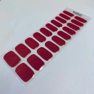 Red Burgundy Holographic Bloody Jelly Color Nails Christmas Nails Semi Cured Gel Nail Strips 325
