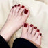 Summer Toenails Burgundy Red Toes Nails Semi Cured Gel Nail Strips - NGF200005 Quinnas