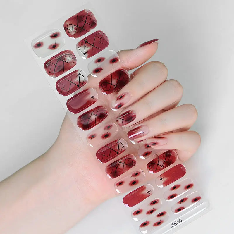 Quinnas Halloween nails, Halloween Semi-Cured Gel Nail Wraps, Halloween Semi Cured Gel Nail Strips【24 PCS, No nail extensions】 Quinnas