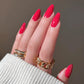 Solid Color Berry Nails Hot Pink Nails Semi Cured Gel Nail Strips