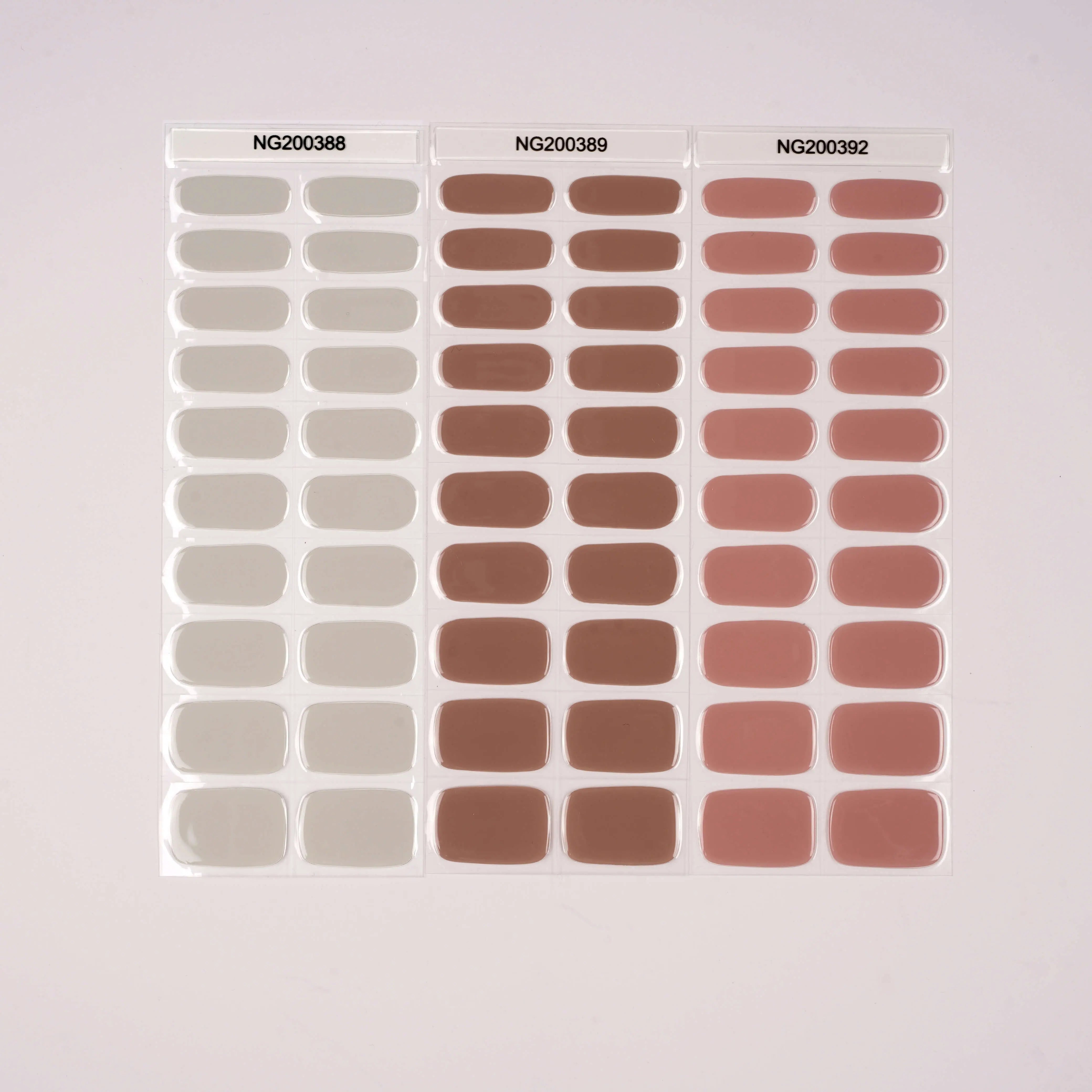 Solid Color Nails Semi Cured Gel Nail Strip