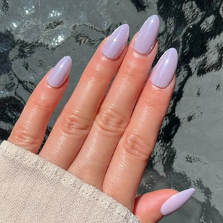 Solid Lavender Nails Classy Light Purple Nails Semi Cured Gel Nail Strips