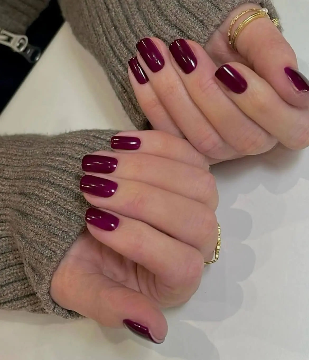 Spring Nails Color Solid Plum Nails Semi Cured Gel Nail Strips - NG200065 Quinnas