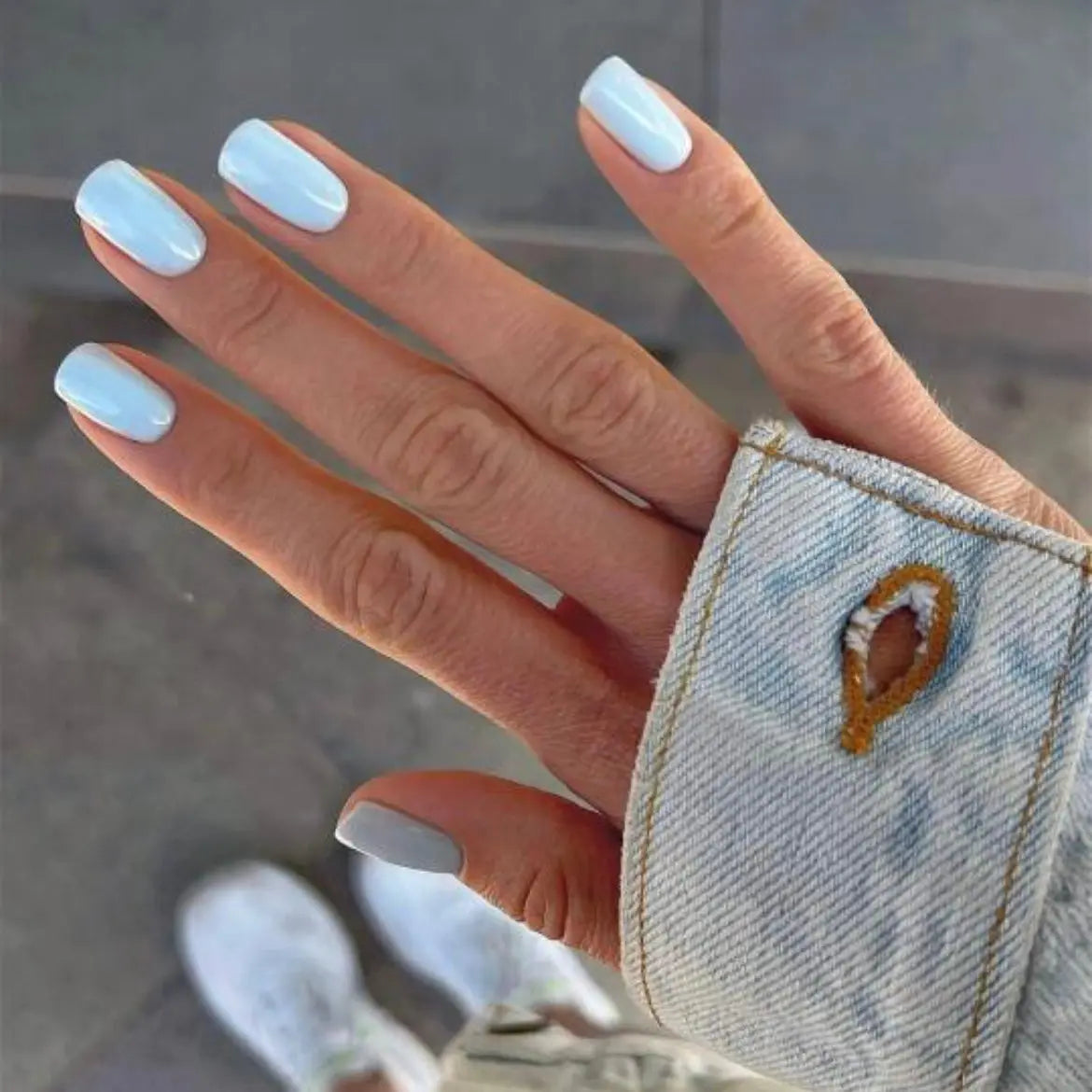 Spring Nails Solid Color Nails Mint Green NailsDesigns Semi Cured Gel Nail Strips