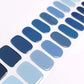 Summer Nail Designs Different Shades Of Blue Nails Semi Cured Gel Nail Strips 020