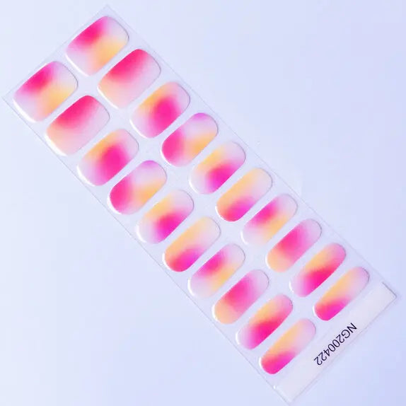 Summer Nail Designs Sunset Nail Inspo Semi Cured Gel Nail Strips - NG200422