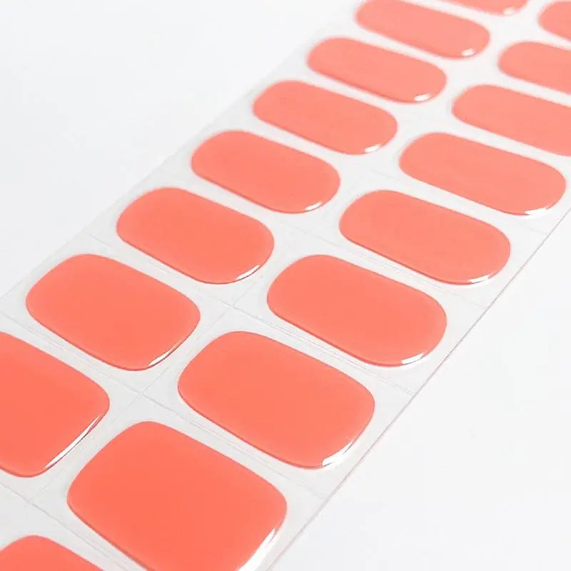 Trending Summer Nail Colors Solid Light Elegance Orange Nails Cool Coral Nails Semi Cured Gel Nail Strips 314