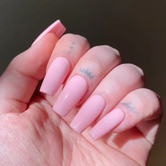Trendy Classy Nails Baby Pink Solid Nails Neutral Nails Semi Cured Gel Nail Strips 