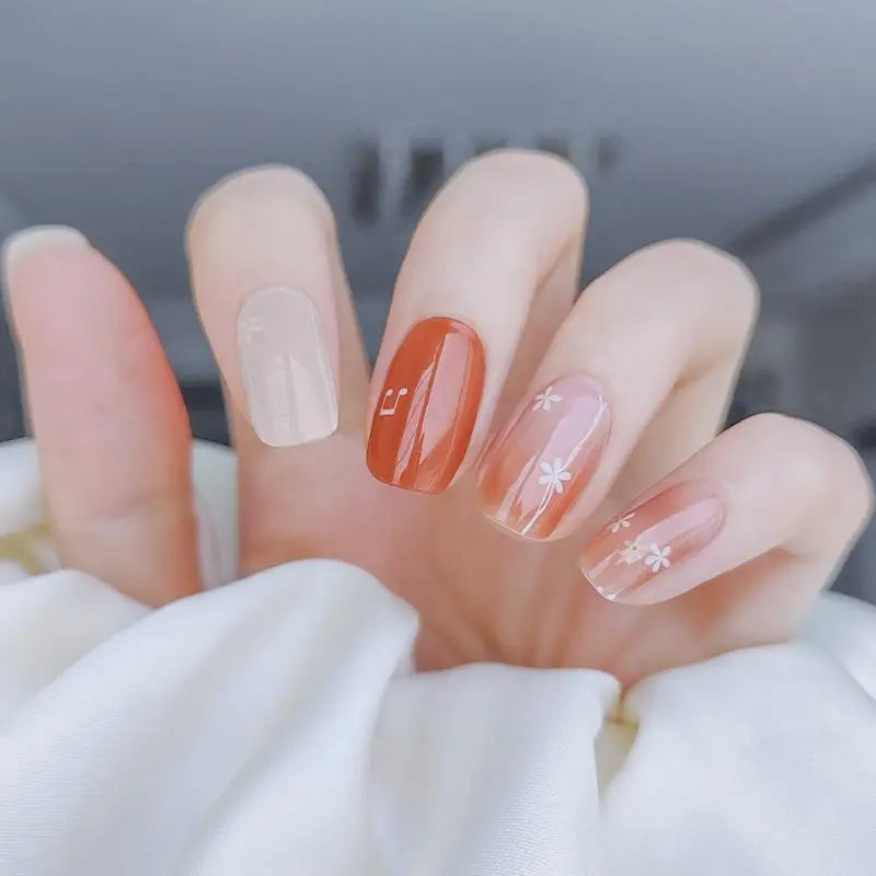 Vibe High Elegant Classy Floral Nail Designs Spring Nails Semi Cured Gel Nail Strips 