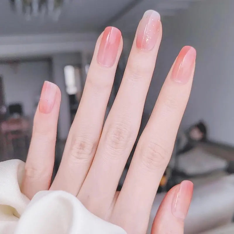 Watercolor Manicure Trend Summer Nail Deasign Semi Cured Gel Nail Strips