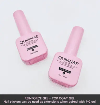 Nail Sticker For Nail Extension Must Have 【REINFORCED GEL + TOP COAT GEL SET】 (15ml+15ml) Quinnas