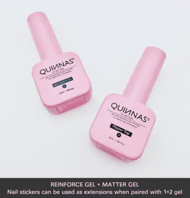Nail Sticker For Nail Extension Must Have 【REINFORCED GEL + TOP COAT GEL SET】 (15ml+15ml) Quinnas