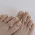 Gold Glitter Toe Nails Semi Cured Gel Nail Strips - NGF200006 Quinnas