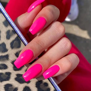 Spring Summer Nails Solid Color Hot Pink Semi Cured Gel Nail Strips - NG200315 Quinnas