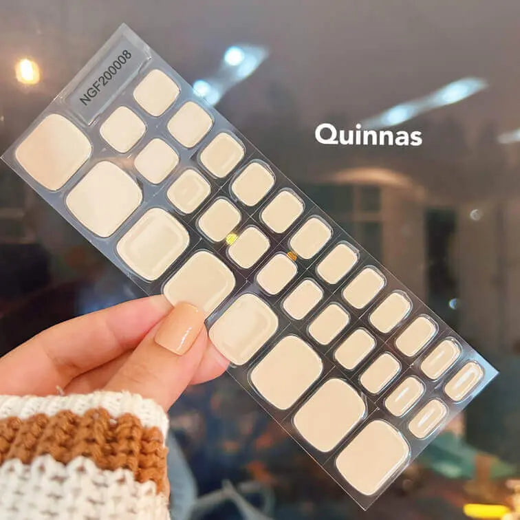 Solid Toe Nails Summer Pedicure Semi Cured Gel Nail Strips -  NGF200008 Quinnas