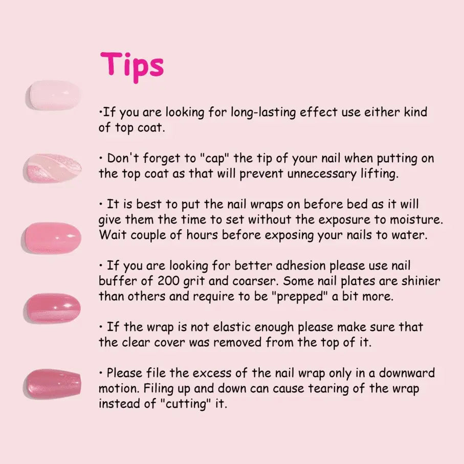 3D Pink Heart & Bow Nail Stickers – 20PCS Self-Adhesive Gel Wraps (No UV Needed) - MK-0059