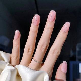 Cutesy Spring Nails Pink Polka Dot Nail Ideas Semi Cured Gel Nail Strips 1