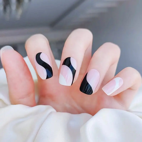 CLASSY MONOTONE ELEGANCE SEMICURED GEL NAIL STICKER - NG200077 Quinnas