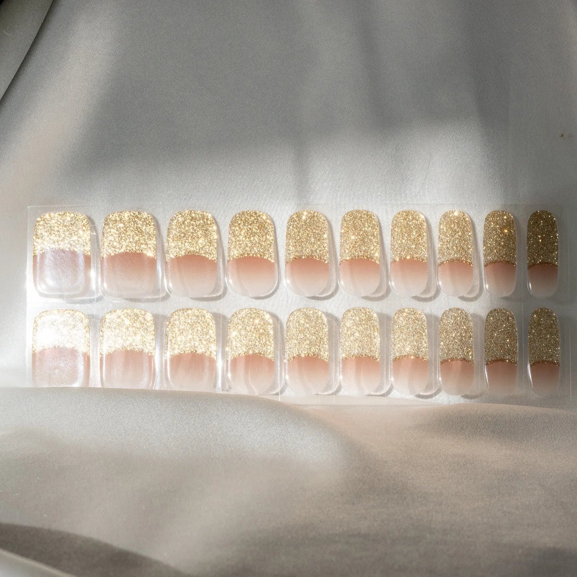 GOLDEN HOUR FRENCH TIP Semi Cured Gel Nail Strips - NG200191 Quinnas