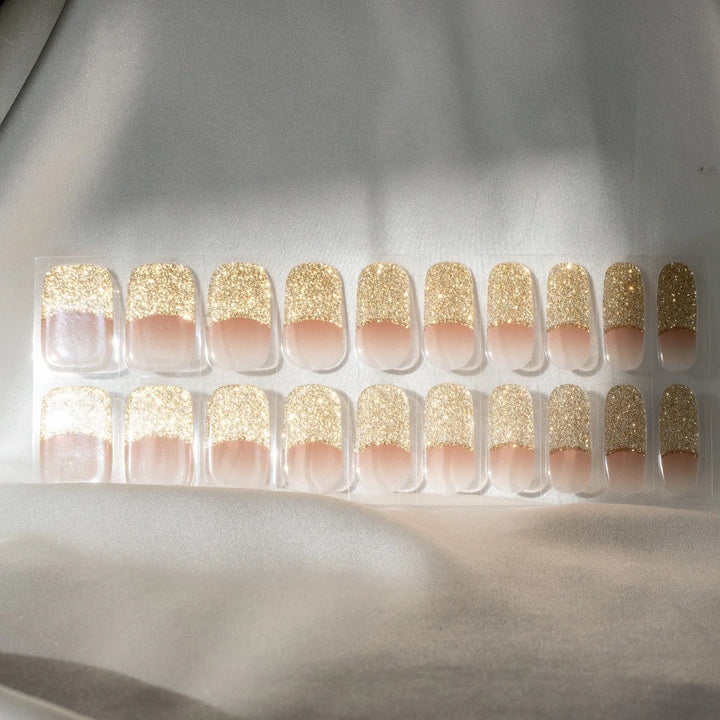 GOLDEN HOUR FRENCH TIP Semi Cured Gel Nail Strips - NG200191 Quinnas