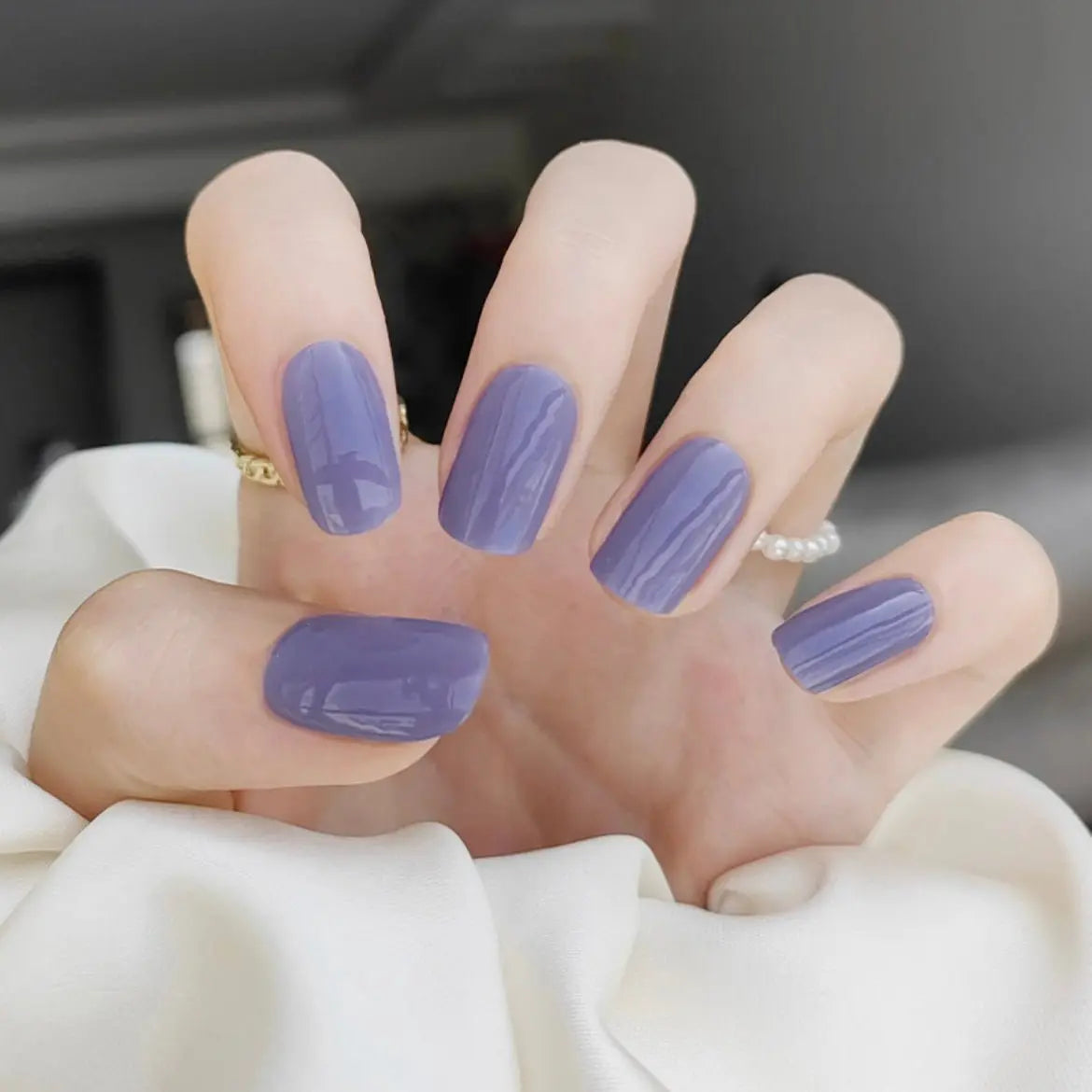 Spring Nails Color Solid Light Purple Nails Semi Cured Gel Nail Strips - NG200066 Quinnas