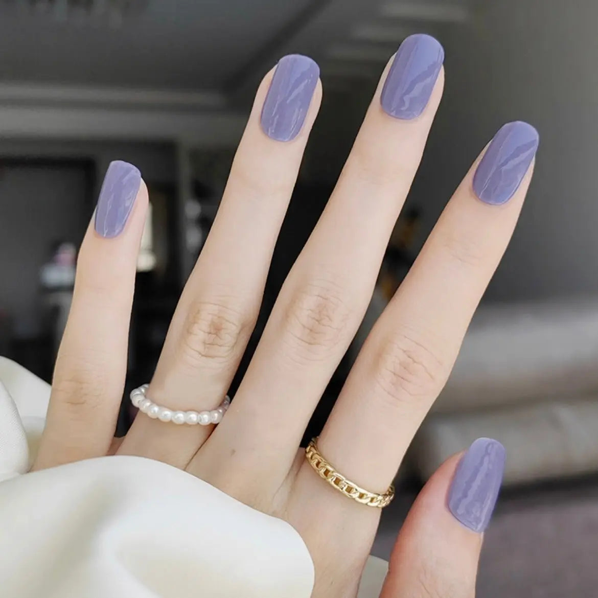 Spring Nails Color Solid Light Purple Nails Semi Cured Gel Nail Strips - NG200066 Quinnas