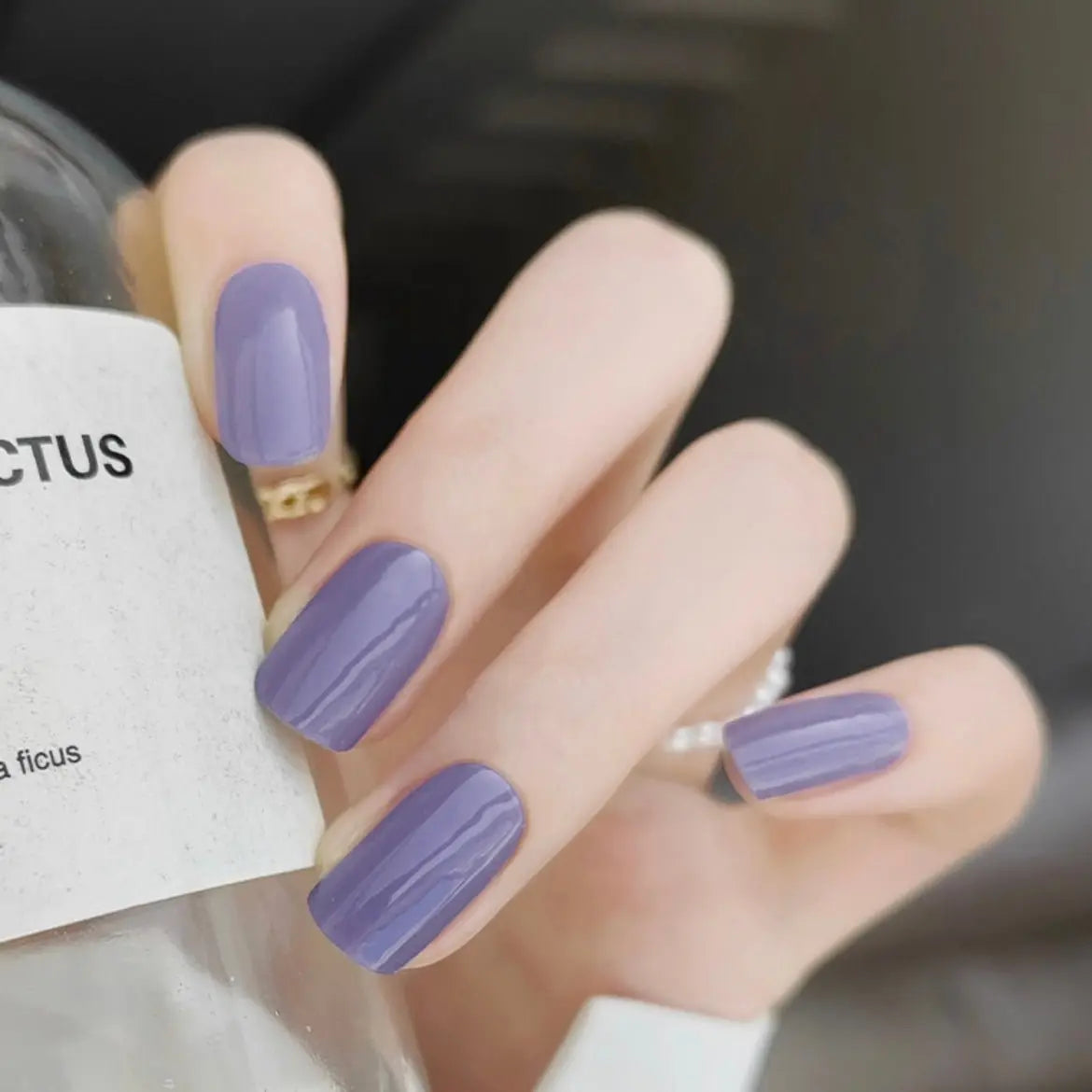 Spring Nails Color Solid Light Purple Nails Semi Cured Gel Nail Strips - NG200066 Quinnas