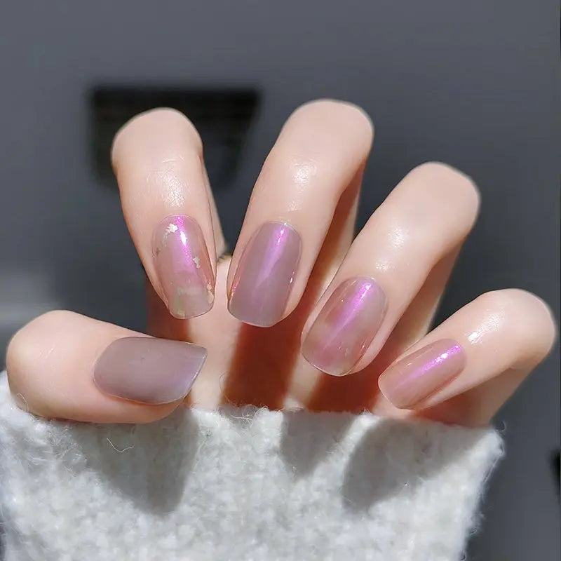 Spring Nails Ideas Chrome Aurora Purple Ombre Nails Semi Cured Gel Nail Strips - MGHZ083 Quinnas