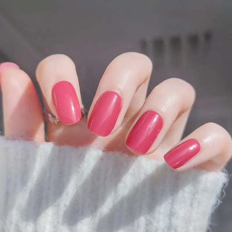 Nail Color For March 2025 Pretty Pink Manicure Semi Cured Gel Nail Strips - NG200196 Quinnas