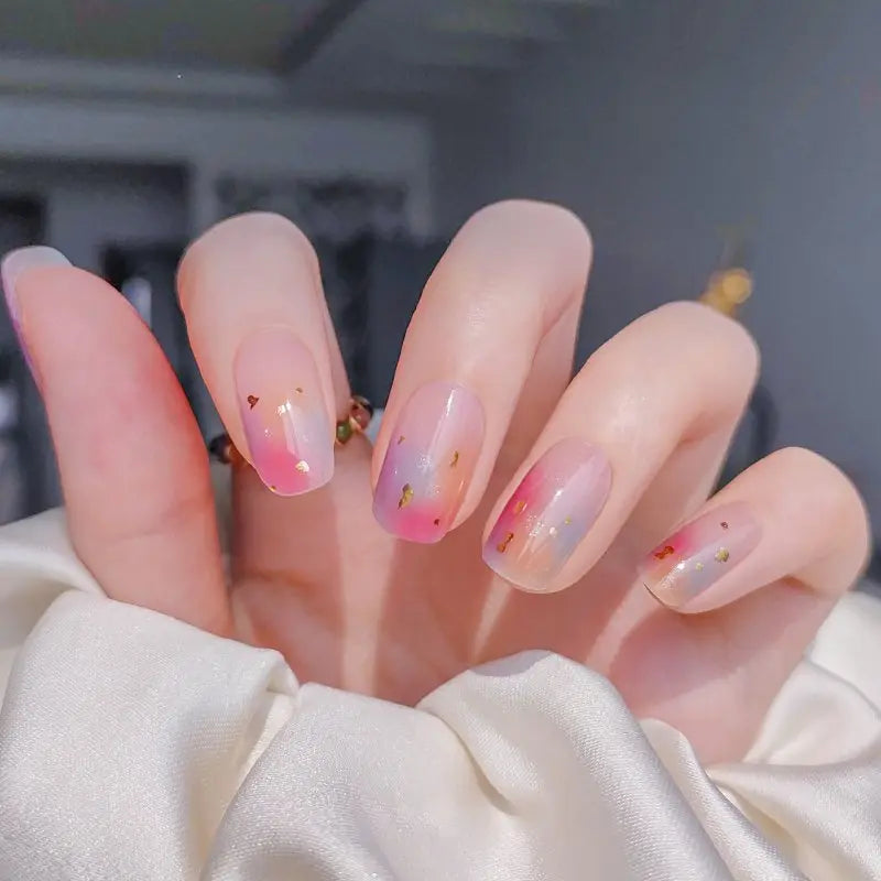 Colorful Tie Dye Nails Living Summer Manicure Semi Cured Gel Nail Strips - NG200201 Quinnas