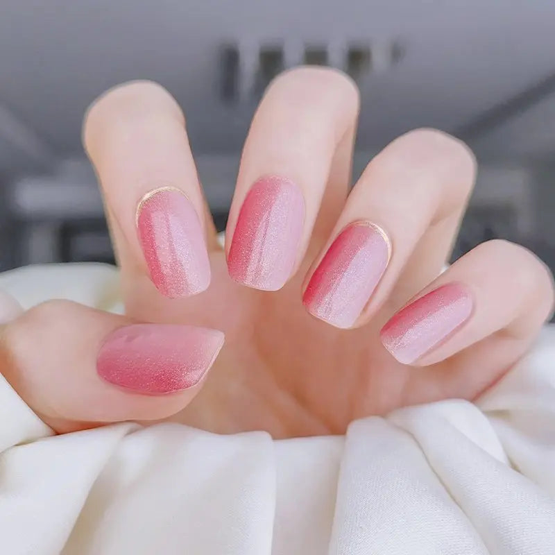 Spring Nail Ideas 2025 Pink Ombre Nails Semi Cured Gel Nail Strips - NG200213 Quinnas